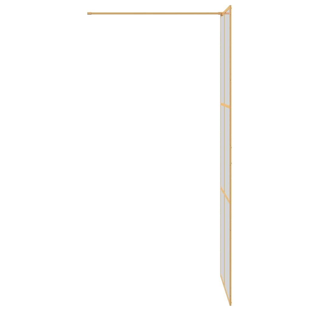 vidaXL Walk-in Shower Wall Gold 80 x 195 cm Tempered Glass