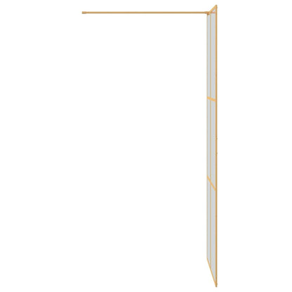 vidaXL Walk-in Shower Wall Gold 80 x 195 cm Tempered Glass