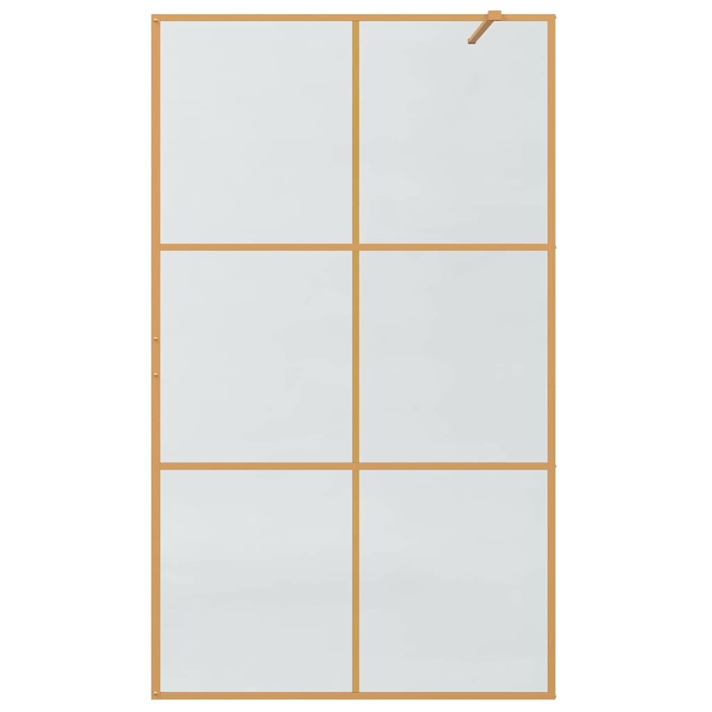 vidaXL Walk-in Shower Wall Gold 115 x 195 cm Tempered Glass
