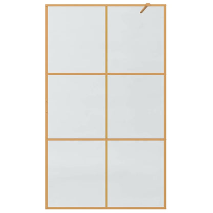 vidaXL Walk-in Shower Wall Gold 115 x 195 cm Tempered Glass