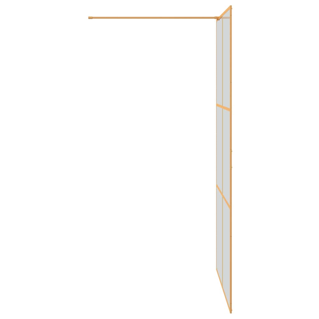 vidaXL Walk-in Shower Wall Gold 115 x 195 cm Tempered Glass