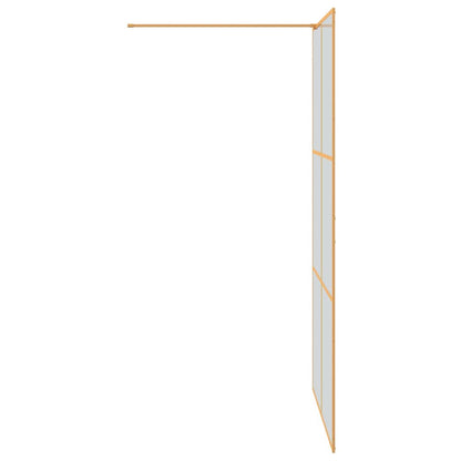 vidaXL Walk-in Shower Wall Gold 115 x 195 cm Tempered Glass