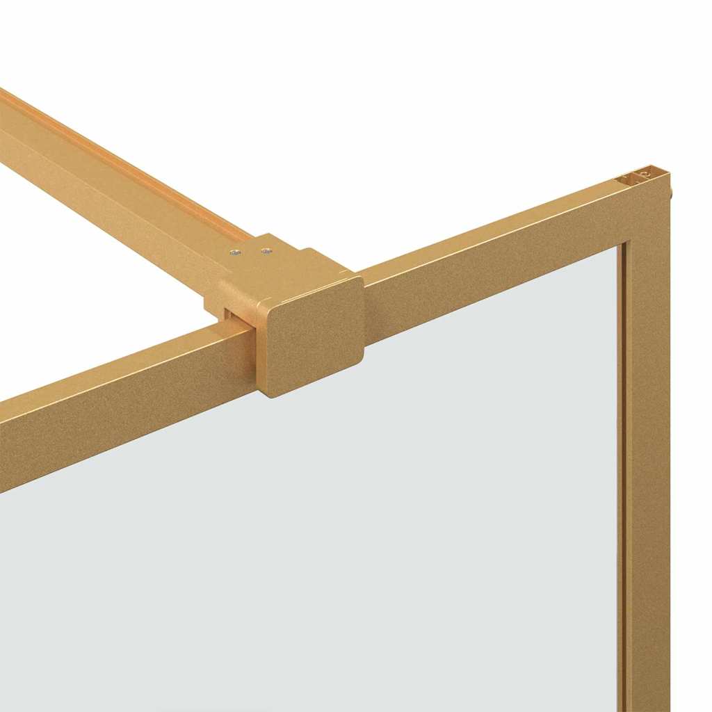 vidaXL Walk-in Shower Wall Gold 140 x 195 cm Tempered Glass