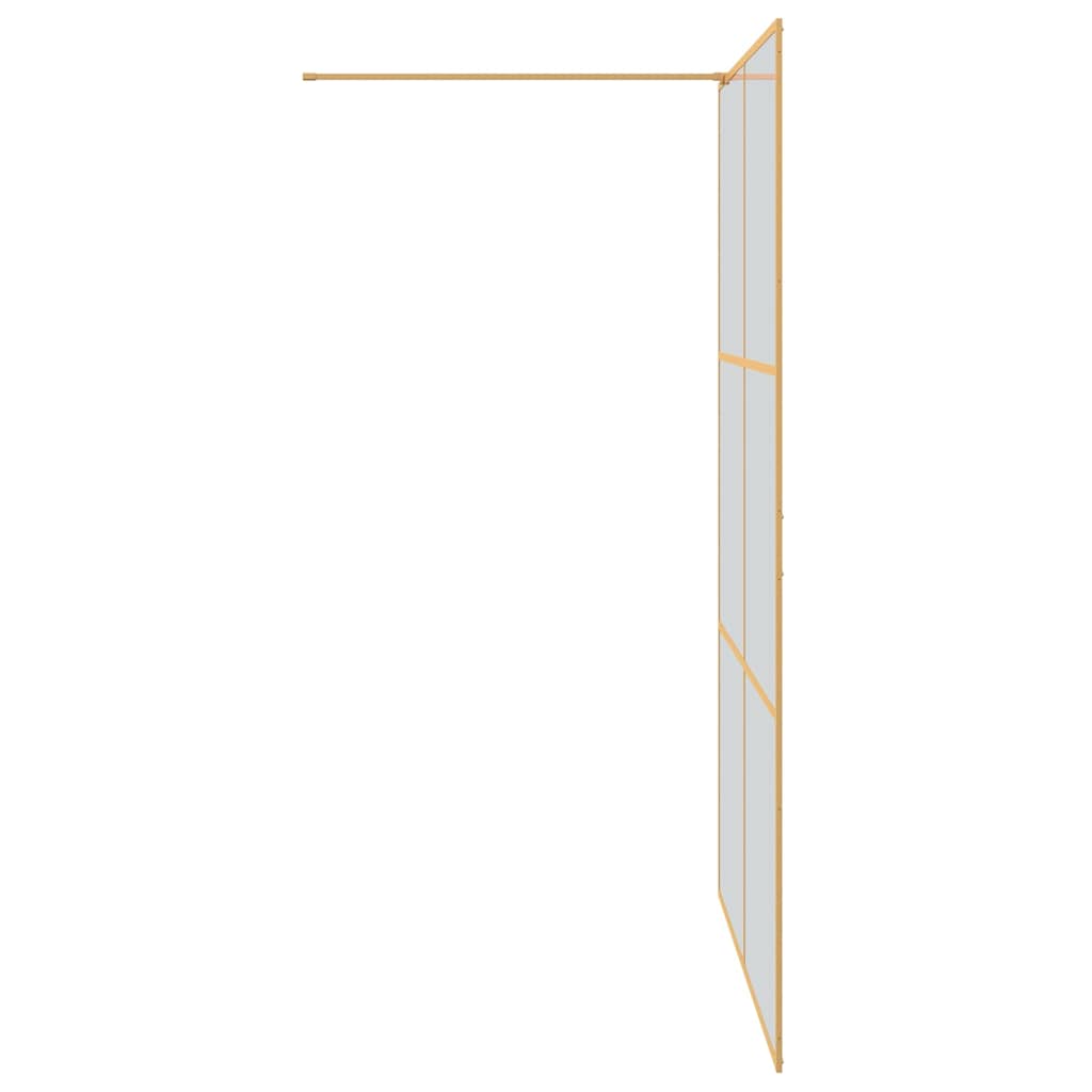 vidaXL Walk-in Shower Wall Gold 140 x 195 cm Tempered Glass