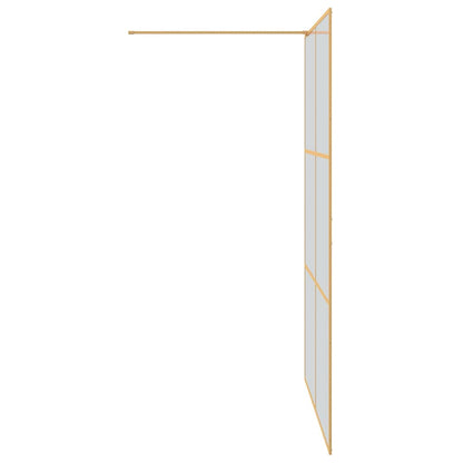 vidaXL Walk-in Shower Wall Gold 140 x 195 cm Tempered Glass