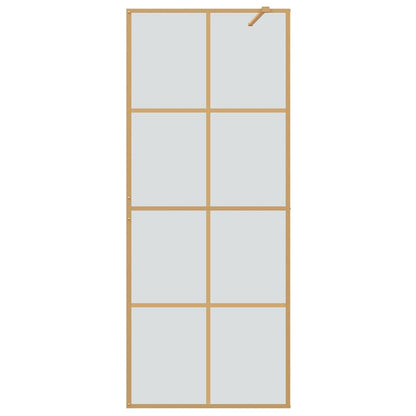 vidaXL Walk-in Shower Wall Gold 80 x 195 cm Tempered Glass