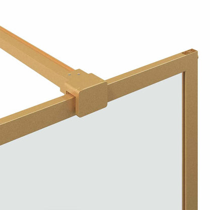 vidaXL Walk-in Shower Wall Gold 90 x 195 cm Tempered Glass