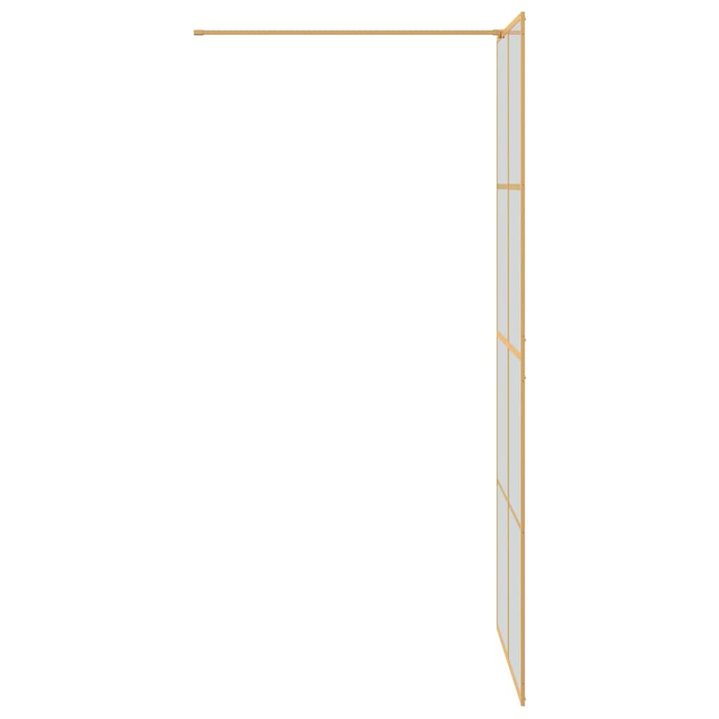vidaXL Walk-in Shower Wall Gold 90 x 195 cm Tempered Glass