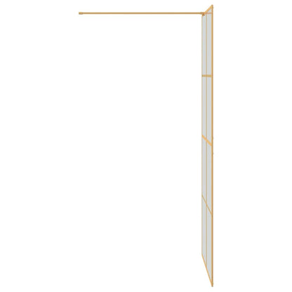 vidaXL Walk-in Shower Wall Gold 90 x 195 cm Tempered Glass