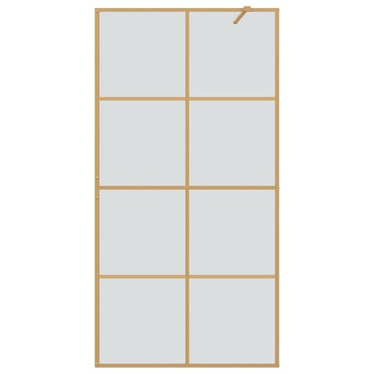 vidaXL Walk-in Shower Wall Gold 100 x 195 cm Tempered Glass