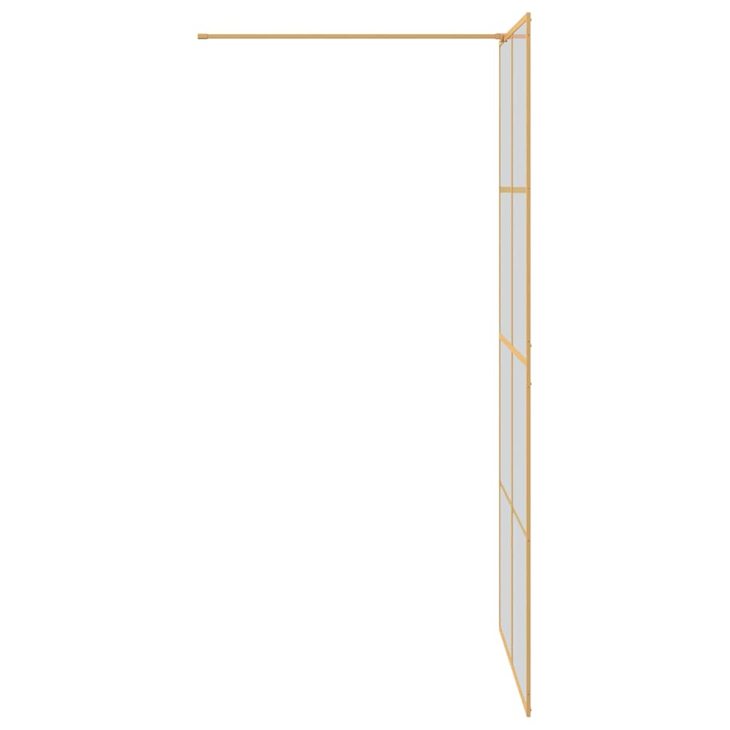 vidaXL Walk-in Shower Wall Gold 100 x 195 cm Tempered Glass