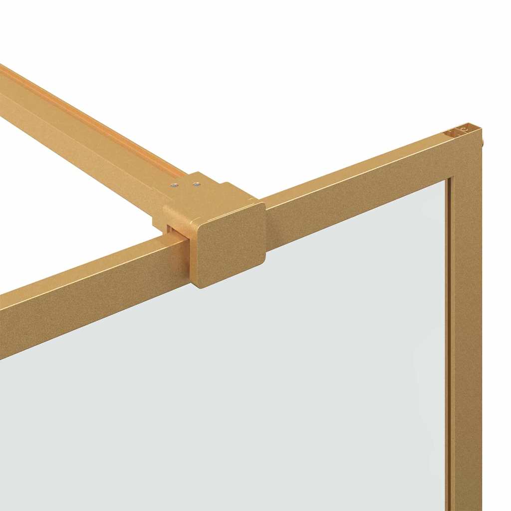 vidaXL Walk-in Shower Wall Gold 115 x 195 cm Tempered Glass