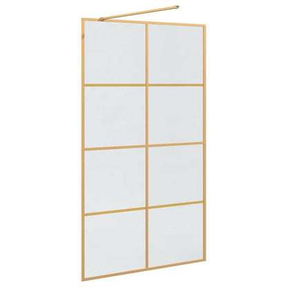 vidaXL Walk-in Shower Wall Gold 115 x 195 cm Tempered Glass