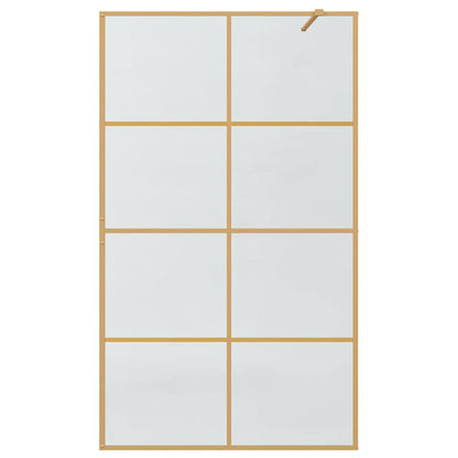 vidaXL Walk-in Shower Wall Gold 115 x 195 cm Tempered Glass