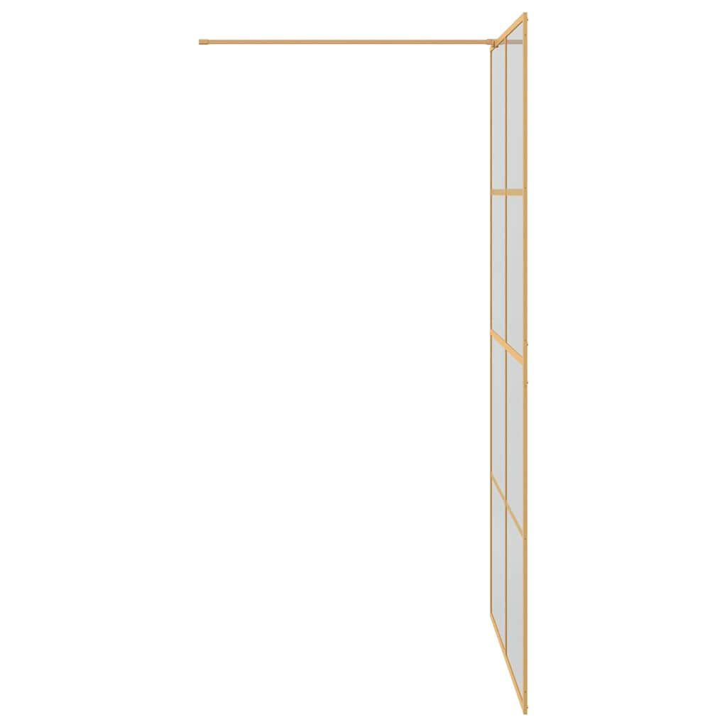 vidaXL Walk-in Shower Wall Gold 115 x 195 cm Tempered Glass