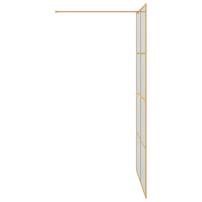 vidaXL Walk-in Shower Wall Gold 115 x 195 cm Tempered Glass