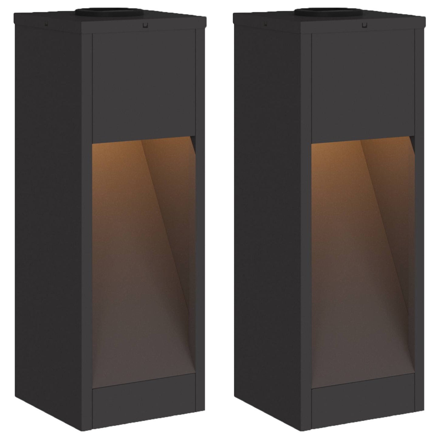 vidaXL Solar Led Pathway Light 2 pcs Black Cold Rolled Steel
