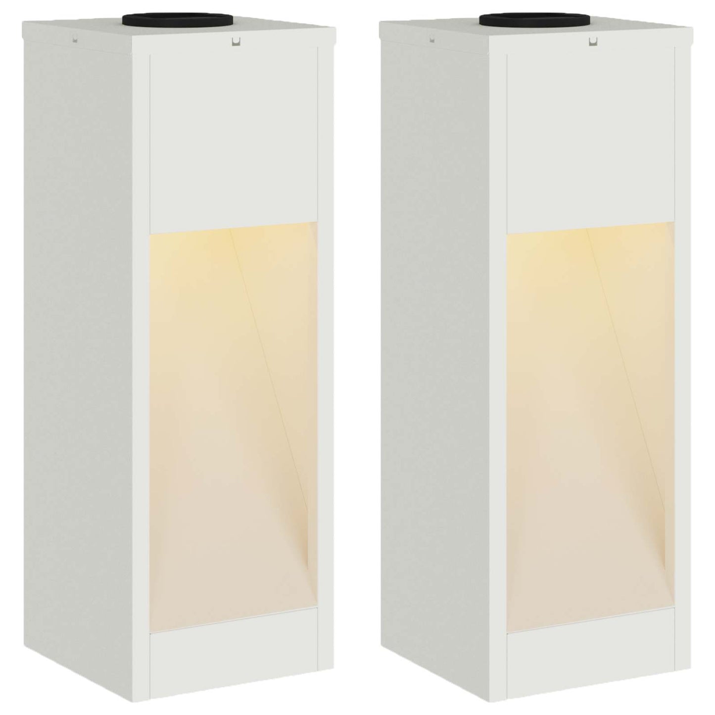 vidaXL Solar Led Pathway Light 2 pcs White Cold Rolled Steel