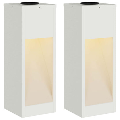 vidaXL Solar Led Pathway Light 2 pcs White Cold Rolled Steel