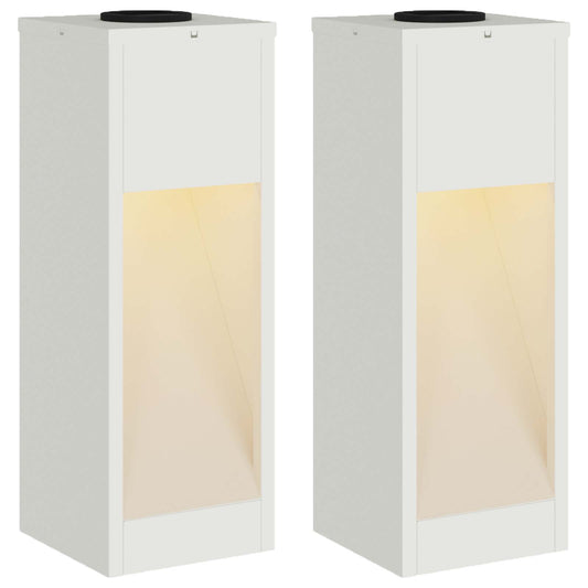 vidaXL Solar Led Pathway Light 2 pcs White Cold Rolled Steel