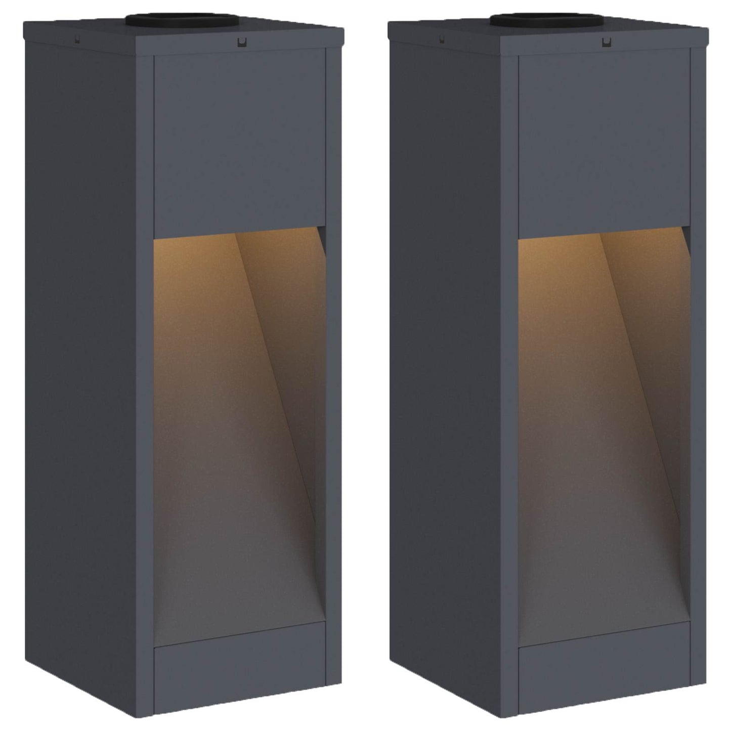 vidaXL Solar Led Pathway Light 2 pcs Anthracite Cold Rolled Steel