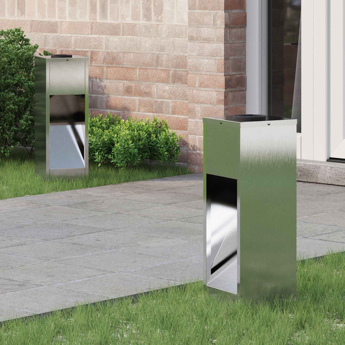 vidaXL Solar Led Pathway Light 2 pcs Silver Stainless Steel