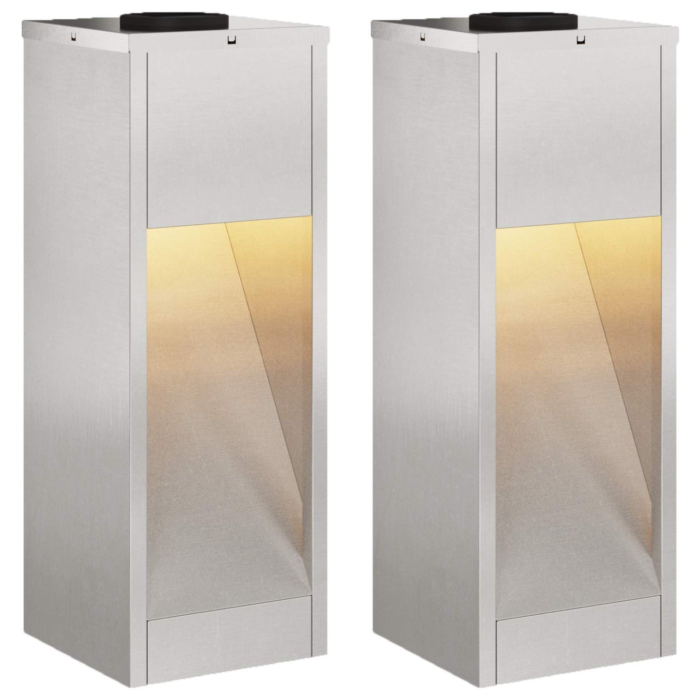 vidaXL Solar Led Pathway Light 2 pcs Silver Stainless Steel