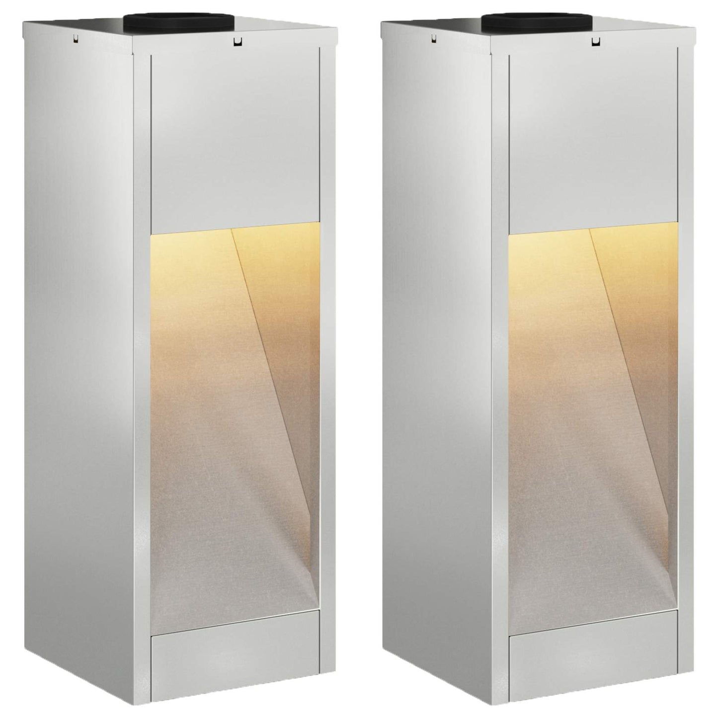 vidaXL Solar Led Pathway Light 2 pcs Silver Galvanized