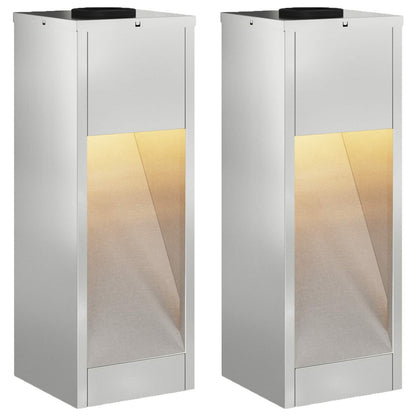 vidaXL Solar Led Pathway Light 2 pcs Silver Galvanized