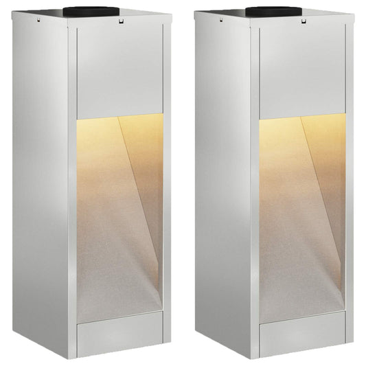 vidaXL Solar Led Pathway Light 2 pcs Silver Galvanized