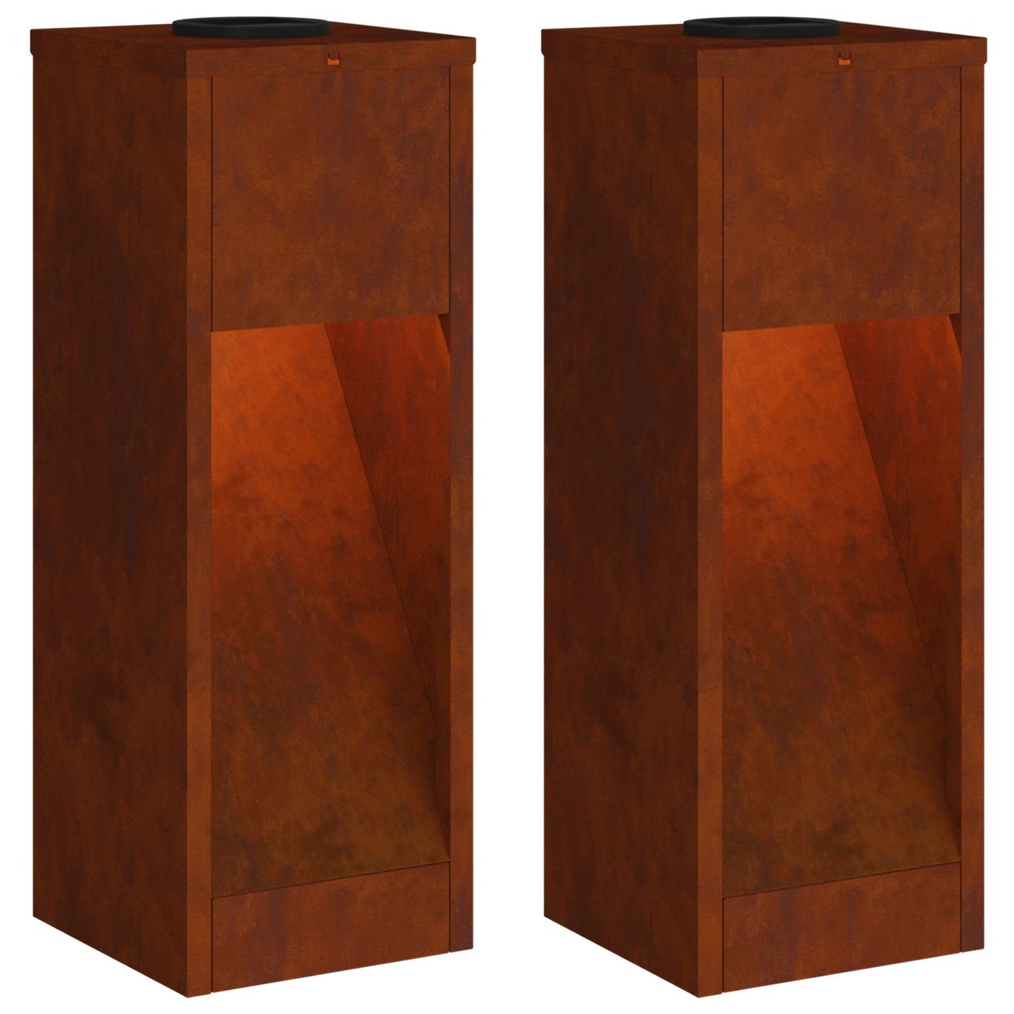 vidaXL Solar Led Pathway Light 2 pcs Bronze Weathering Steel