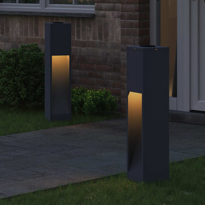 vidaXL Solar Led Pathway Light 2 pcs Anthracite Cold Rolled Steel