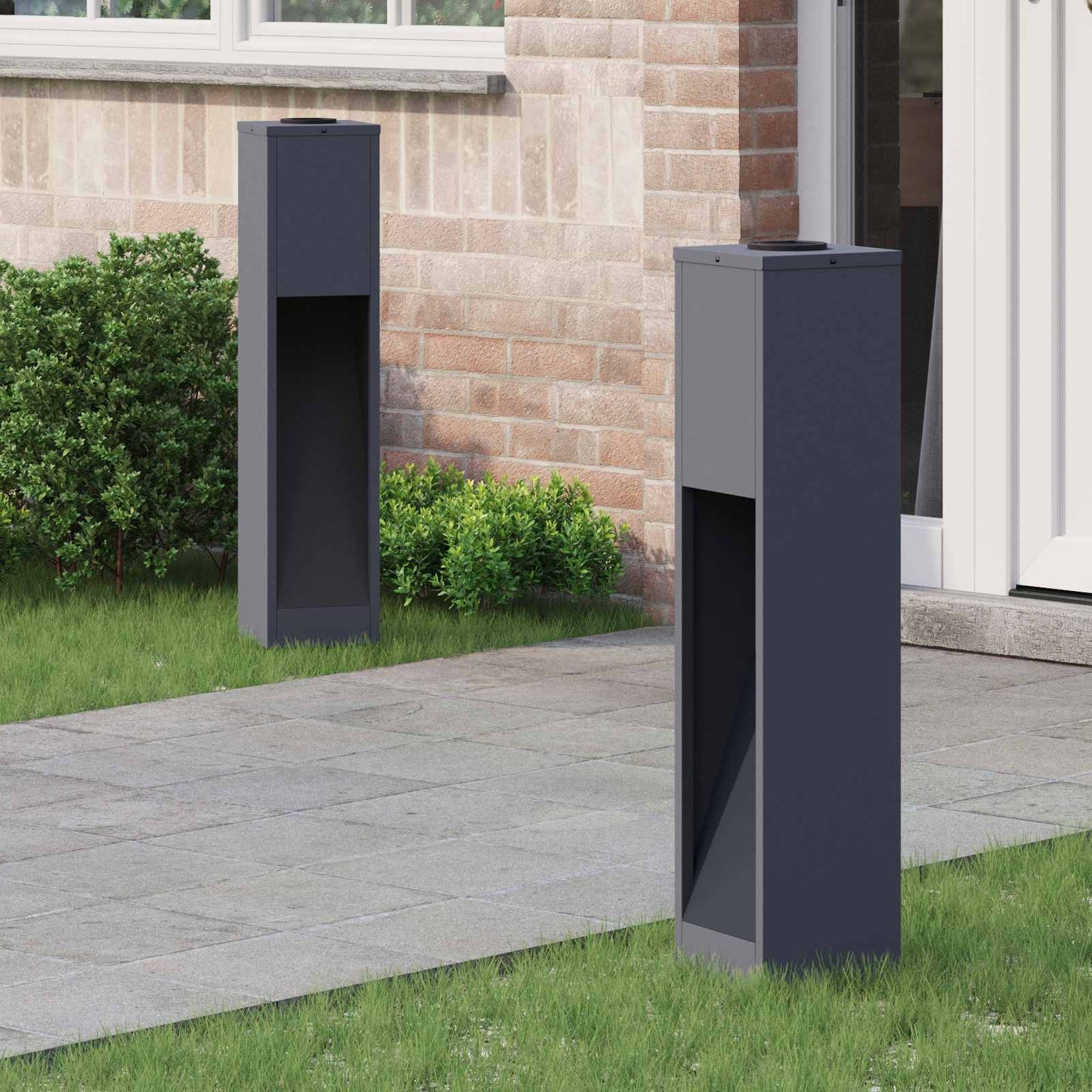 vidaXL Solar Led Pathway Light 2 pcs Anthracite Cold Rolled Steel