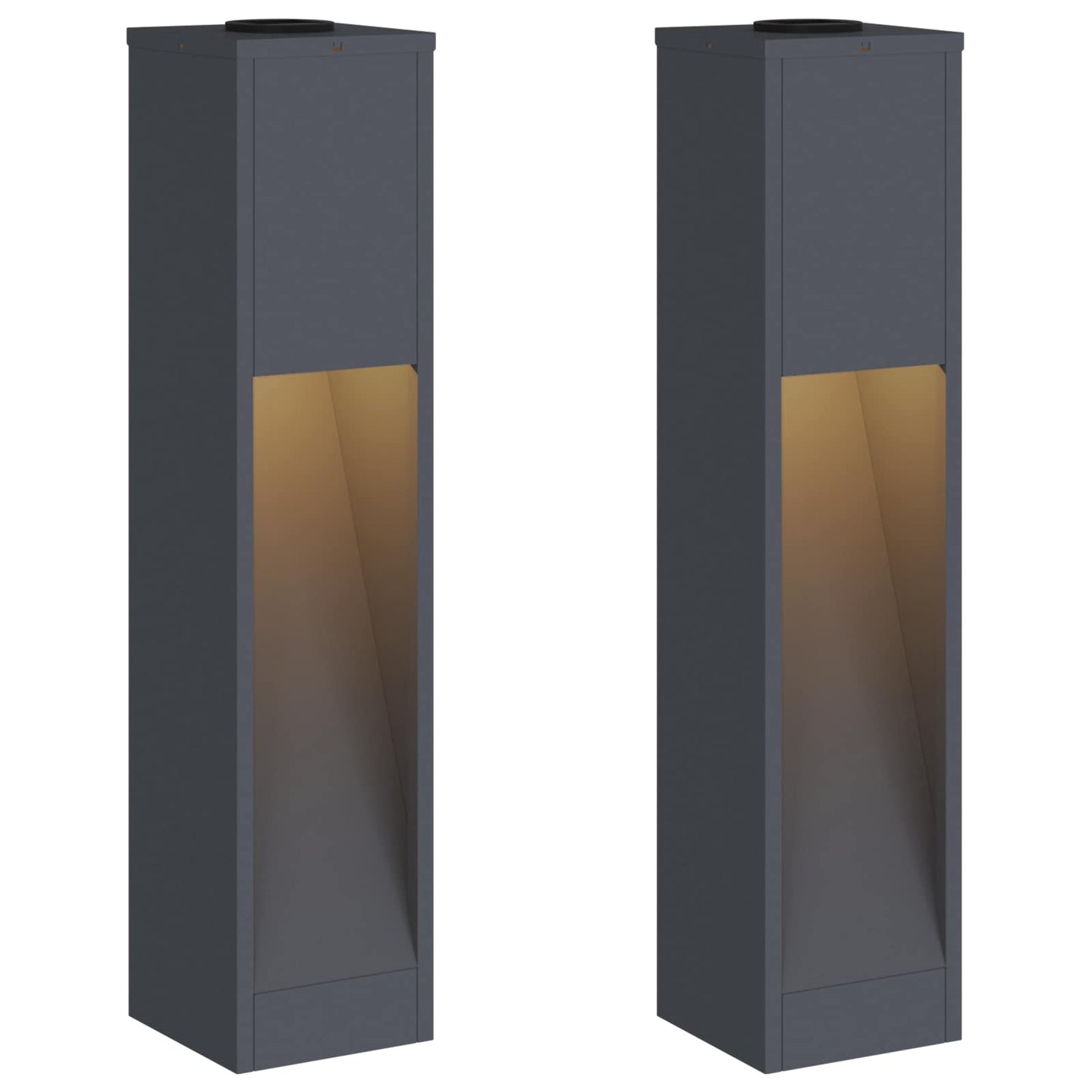 vidaXL Solar Led Pathway Light 2 pcs Anthracite Cold Rolled Steel