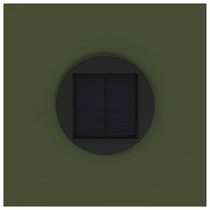 vidaXL Solar Led Pathway Light 2 pcs Olive Green Cold Rolled Steel
