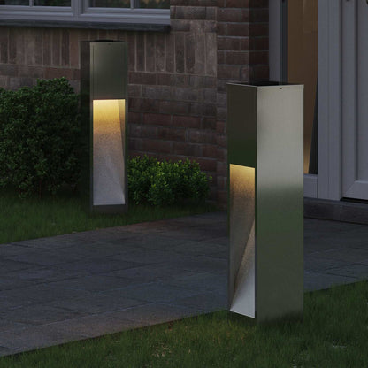 vidaXL Solar Led Pathway Light 2 pcs Silver Galvanized