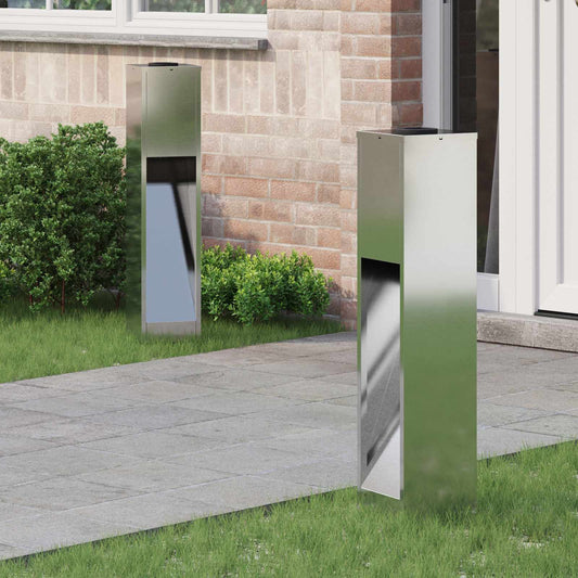 vidaXL Solar Led Pathway Light 2 pcs Silver Galvanized