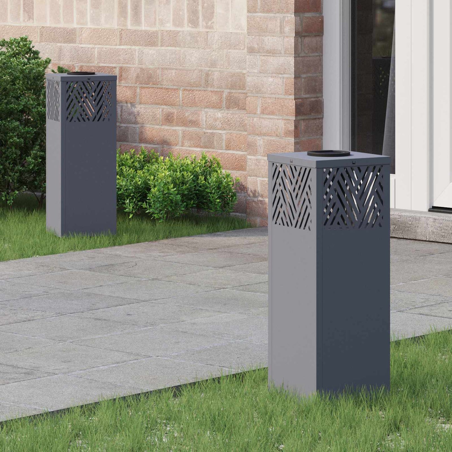 vidaXL Solar LED Pathway Light 2 pcs Anthracite Cold Rolled Steel