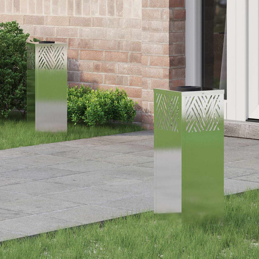 vidaXL Solar LED Pathway Light 2 pcs Silver Stainless Steel