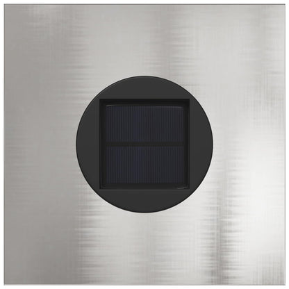 vidaXL Solar LED Pathway Light 2 pcs Silver Stainless Steel