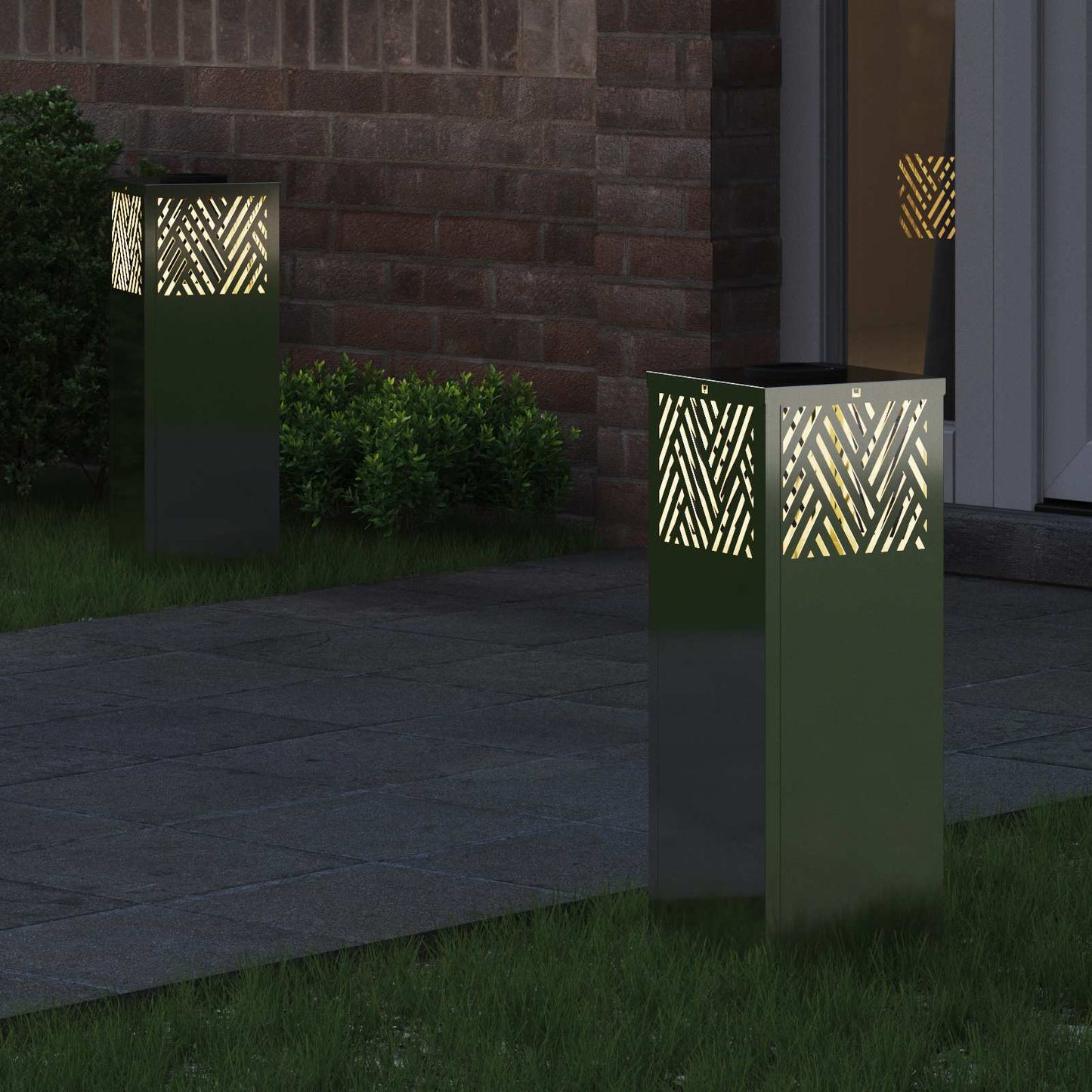 vidaXL Solar LED Pathway Light 2 pcs Silver Galvanized