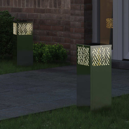vidaXL Solar LED Pathway Light 2 pcs Silver Galvanized