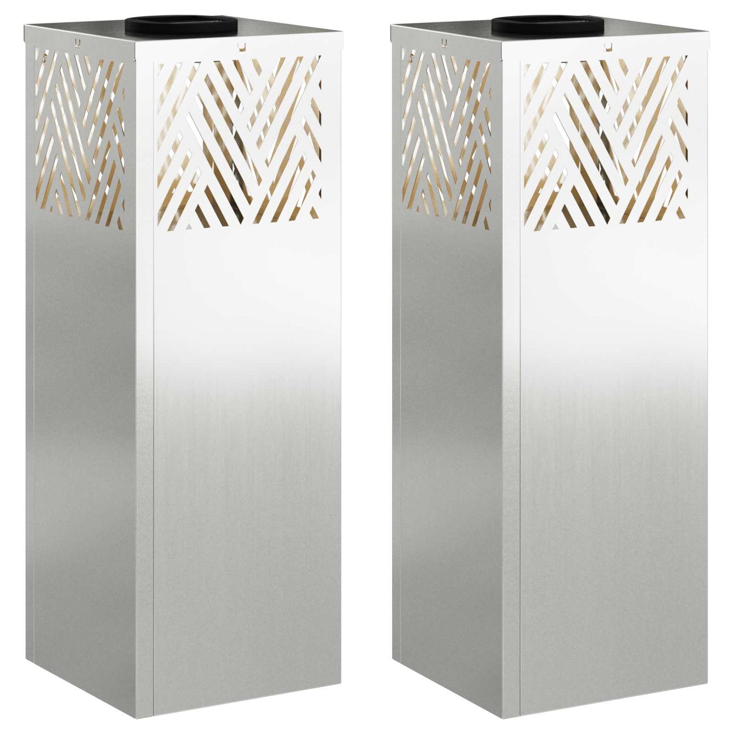 vidaXL Solar LED Pathway Light 2 pcs Silver Galvanized