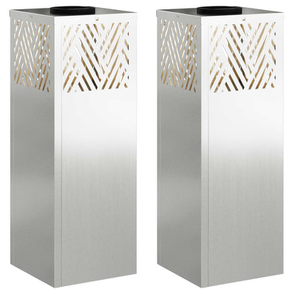 vidaXL Solar LED Pathway Light 2 pcs Silver Galvanized