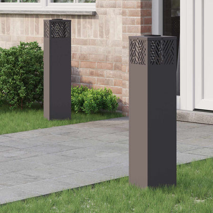 vidaXL Solar LED Pathway Light 2 pcs Black Cold Rolled Steel