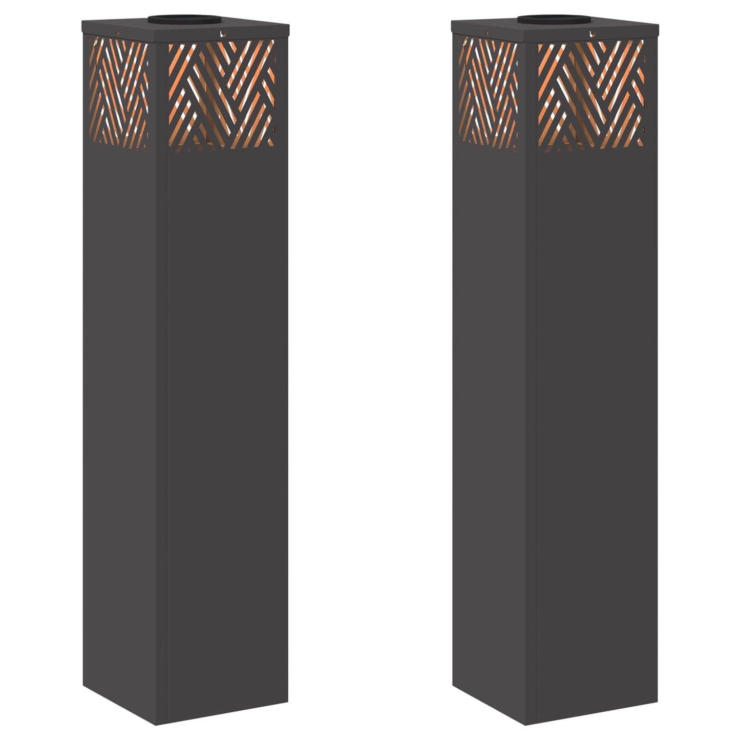 vidaXL Solar LED Pathway Light 2 pcs Black Cold Rolled Steel