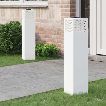 vidaXL Solar LED Pathway Light 2 pcs White Cold Rolled Steel