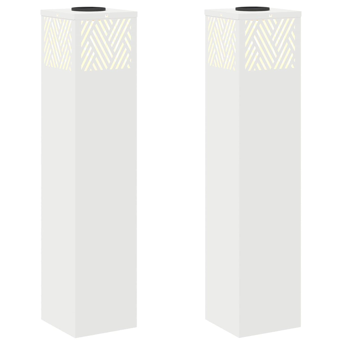 vidaXL Solar LED Pathway Light 2 pcs White Cold Rolled Steel