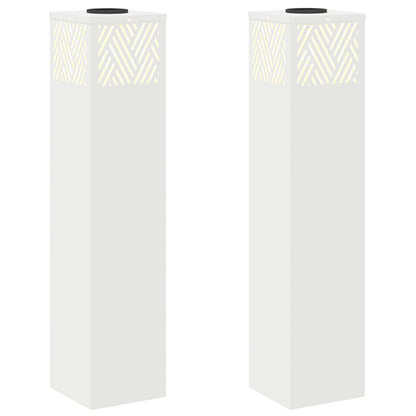 vidaXL Solar LED Pathway Light 2 pcs White Cold Rolled Steel