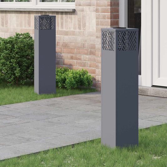 vidaXL Solar LED Pathway Light 2 pcs Anthracite Cold Rolled Steel